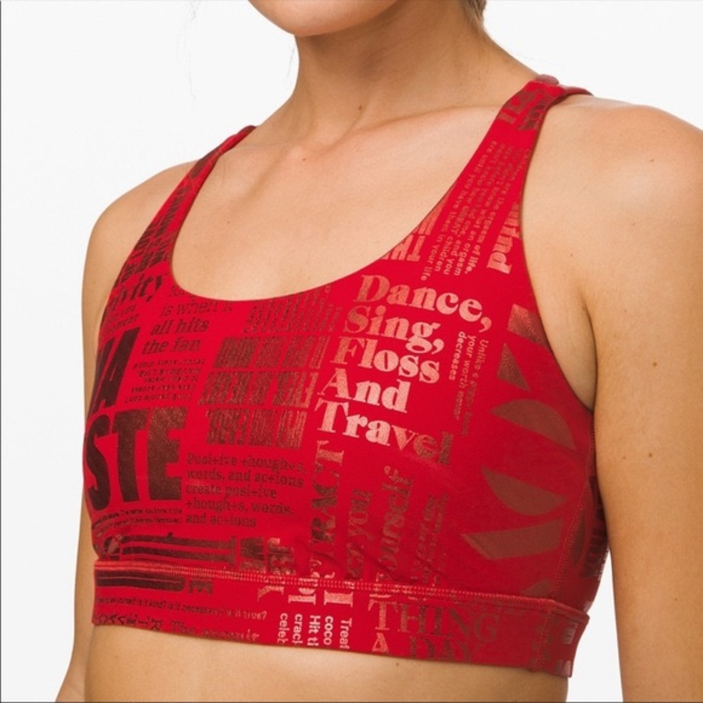 Lululemon red manifesto sports bra